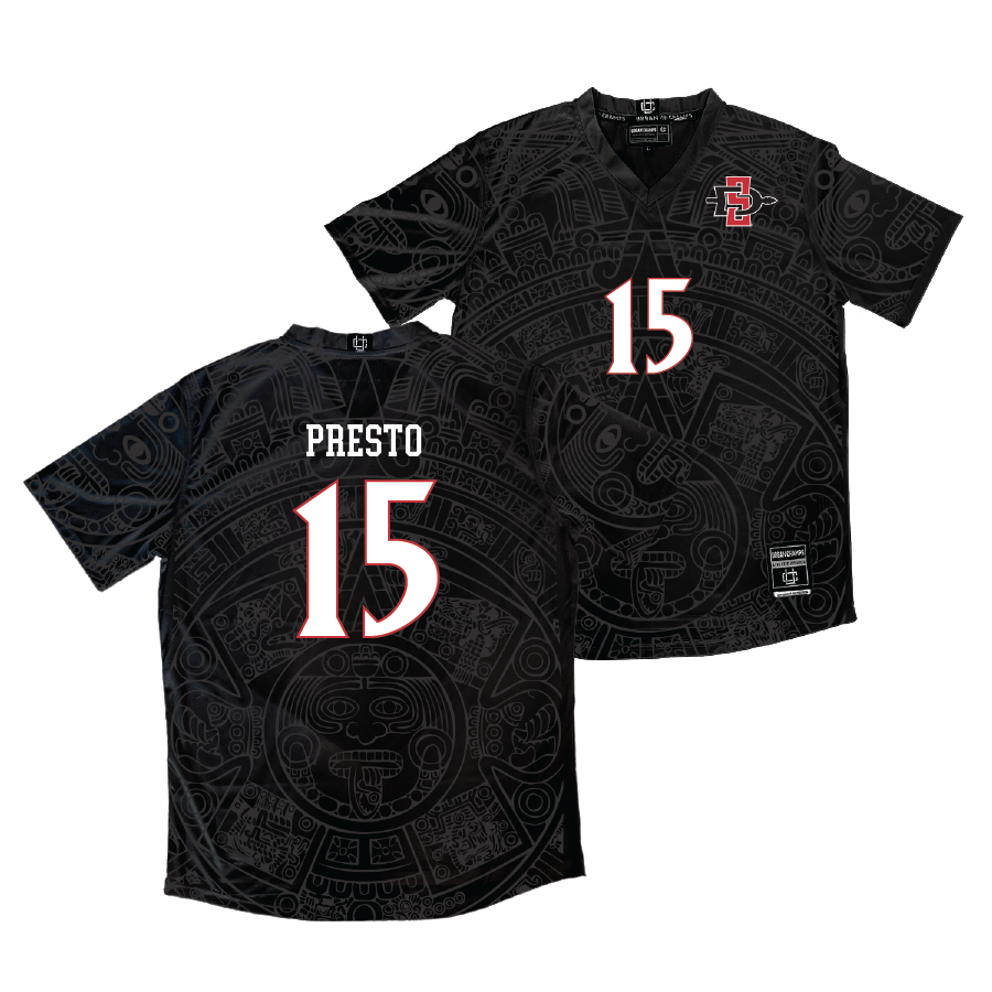 SDSU Men's Soccer Black Jersey - Dylan Presto | #15