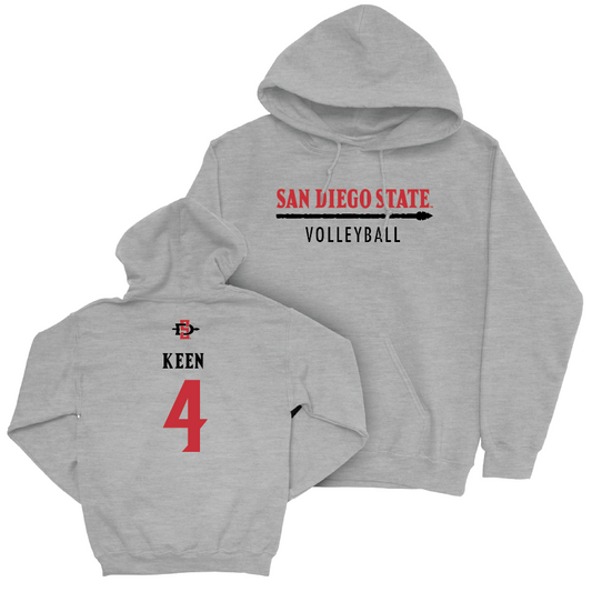 SDSU Women's Volleyball Sport Grey Classic Hoodie - Amber Keen | #4 Youth Small