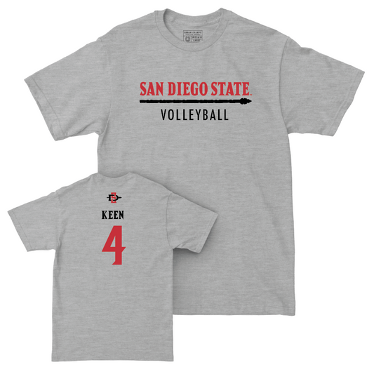 SDSU Women's Volleyball Sport Grey Classic Tee - Amber Keen | #4 Youth Small