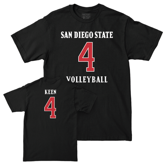 SDSU Women's Volleyball Black Sideline Tee - Amber Keen | #4 Youth Small
