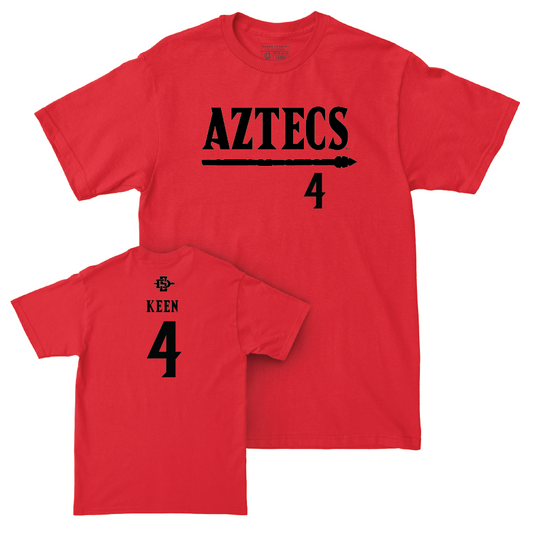 SDSU Women's Volleyball Red Staple Tee - Amber Keen | #4 Youth Small