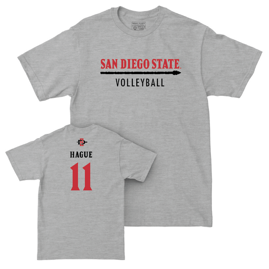SDSU Women's Volleyball Sport Grey Classic Tee - Campbell Hague | #11 Youth Small