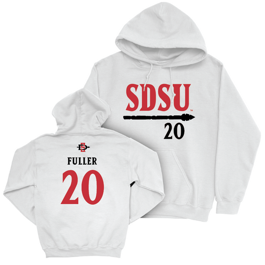 SDSU Women's Soccer White Staple Hoodie - Emma Fuller | #20 Youth Small