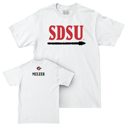 SDSU Men's Tennis White Staple Comfort Colors Tee - Lenny Melzer | #- Youth Small