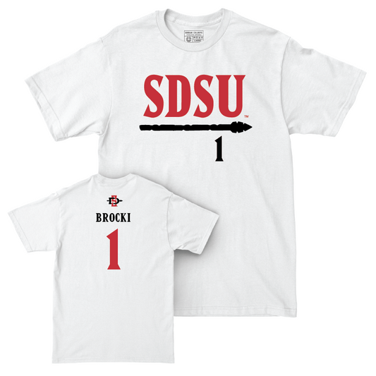 SDSU Softball White Staple Comfort Colors Tee - Makena Brocki | #1 Youth Small