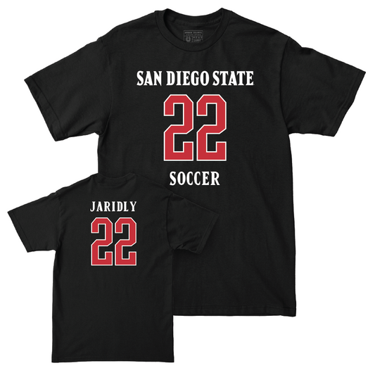 SDSU Men's Soccer Black Sideline Tee - Rommee Jaridly | #22 Youth Small