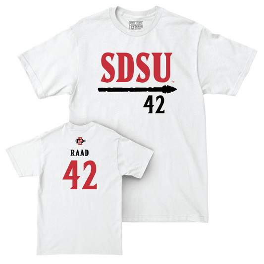 SDSU Men's Basketball White Staple Comfort Colors Tee - Ryan Raad | #42 Youth Small