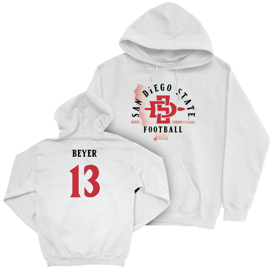 SDSU Football White State Hoodie  - Tayten Beyer