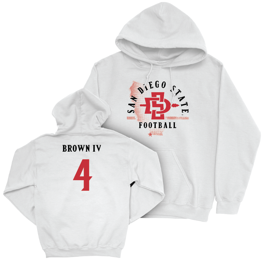 SDSU Football White State Hoodie  - Louis Brown