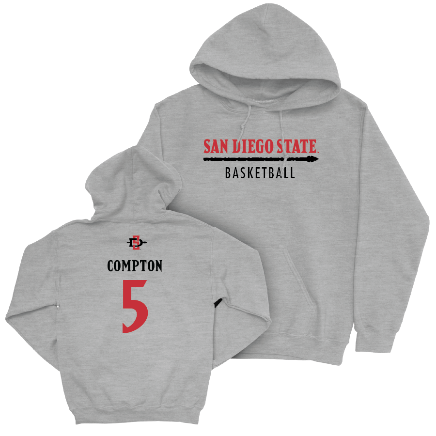 SDSU Men's Basketball Sport Grey Classic Hoodie  - Pharaoh Compton