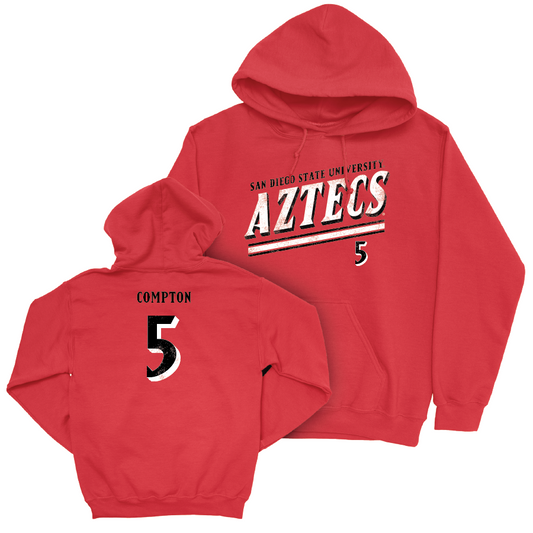 SDSU Men's Basketball Red Slant Hoodie  - Pharaoh Compton