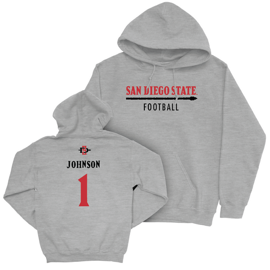 SDSU Football Sport Grey Classic Hoodie - Chris Johnson #1