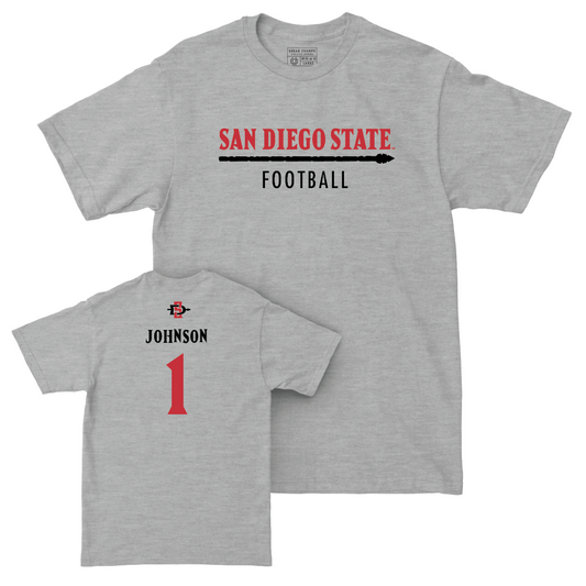 SDSU Football Sport Grey Classic Tee - Chris Johnson #1