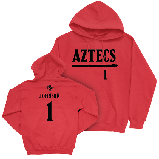 SDSU Football Red Staple Hoodie - Chris Johnson #1