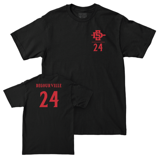 SDSU Men's Basketball Black Logo Tee  - Taj Degourville