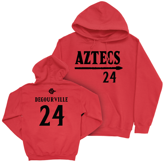 SDSU Men's Basketball Red Staple Hoodie  - Taj Degourville