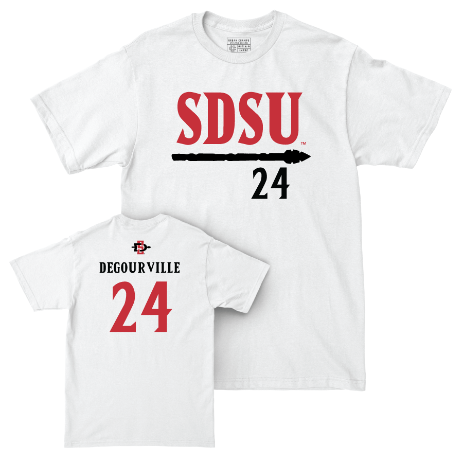 SDSU Men's Basketball White Staple Comfort Colors Tee  - Taj Degourville