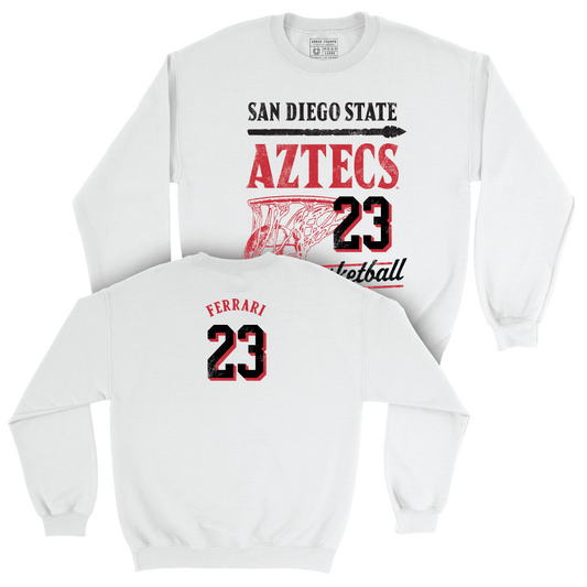 SDSU Men's Basketball White Hardwood Crew  - Kimo Ferrari