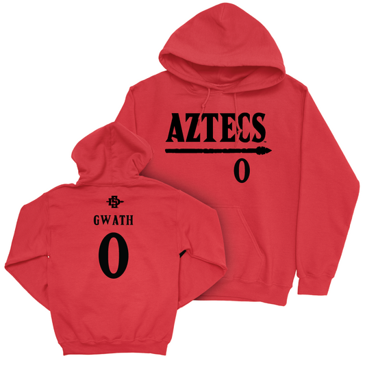 SDSU Men's Basketball Red Staple Hoodie  - Ngowth "Magoon" Gwath