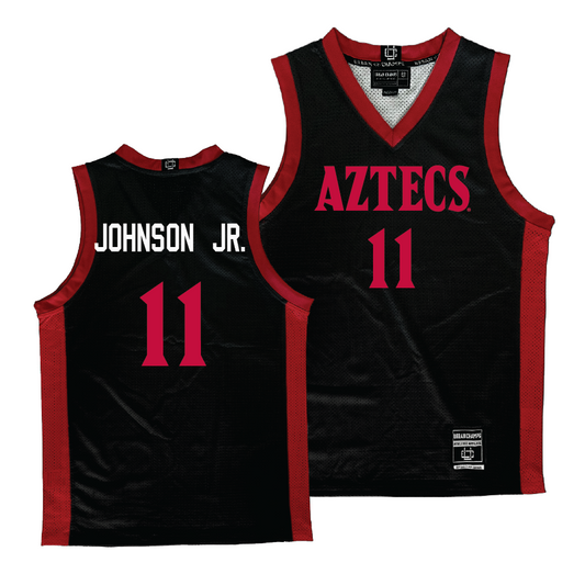 SDSU Men's Black Basketball Jersey - Demarshay Johnson Jr. | #11