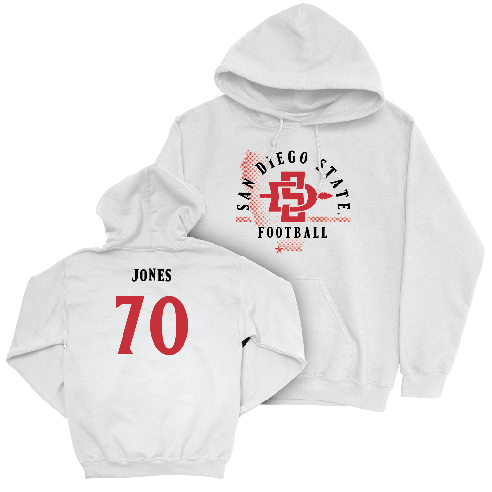 SDSU Football White State Hoodie  - Christian Jones