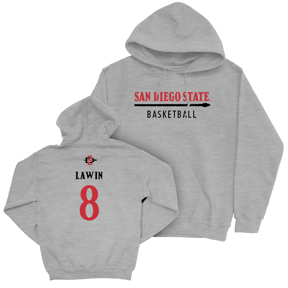 SDSU Men's Basketball Sport Grey Classic Hoodie - Cam Lawin #8