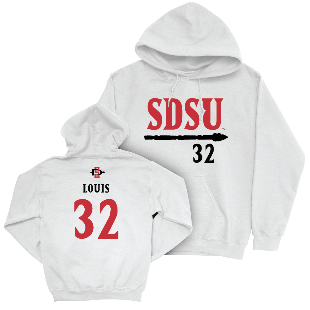 SDSU Football White Staple Hoodie  - Marlem Louis