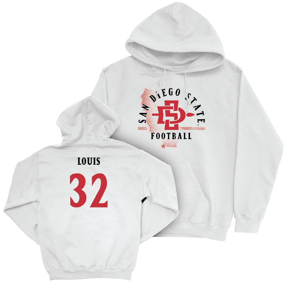 SDSU Football White State Hoodie  - Marlem Louis