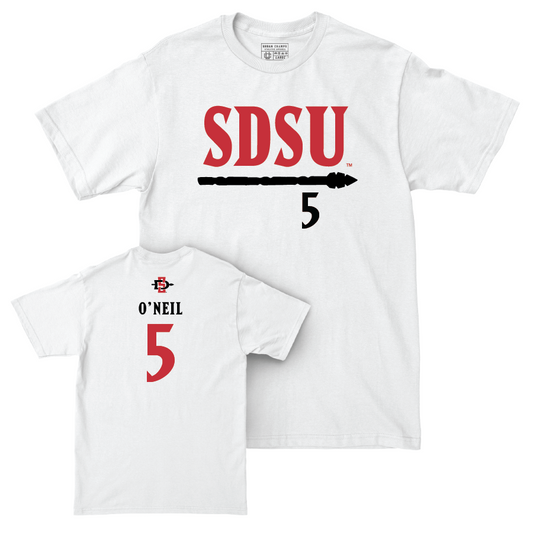 SDSU Football White Staple Comfort Colors Tee   - Danny O’Neil