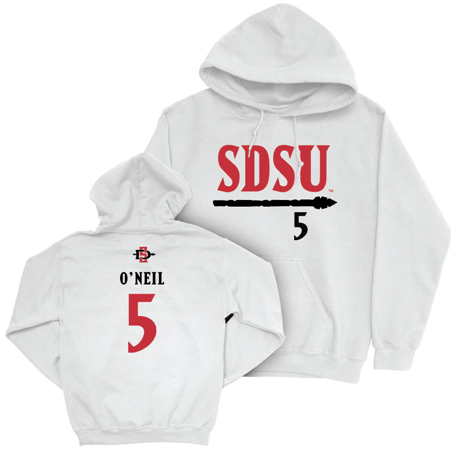 SDSU Football White Staple Hoodie   - Danny O’Neil