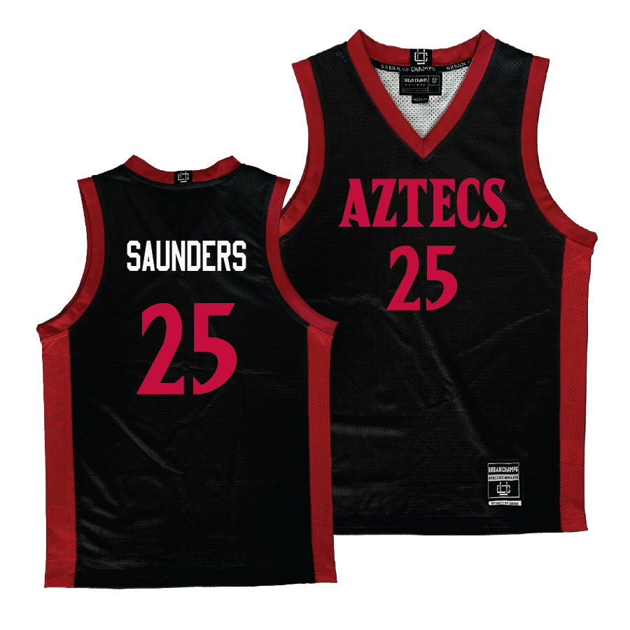 Men's Basketball Black Aztecs Jersey - Elijah Saunders