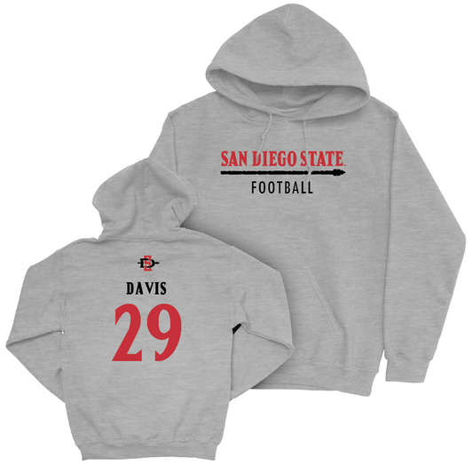 SDSU Football Sport Grey Classic Hoodie - Cam Davis | #29 Youth Small