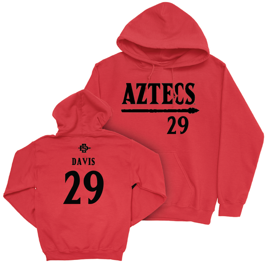 SDSU Football Red Staple Hoodie - Cam Davis | #29 Youth Small