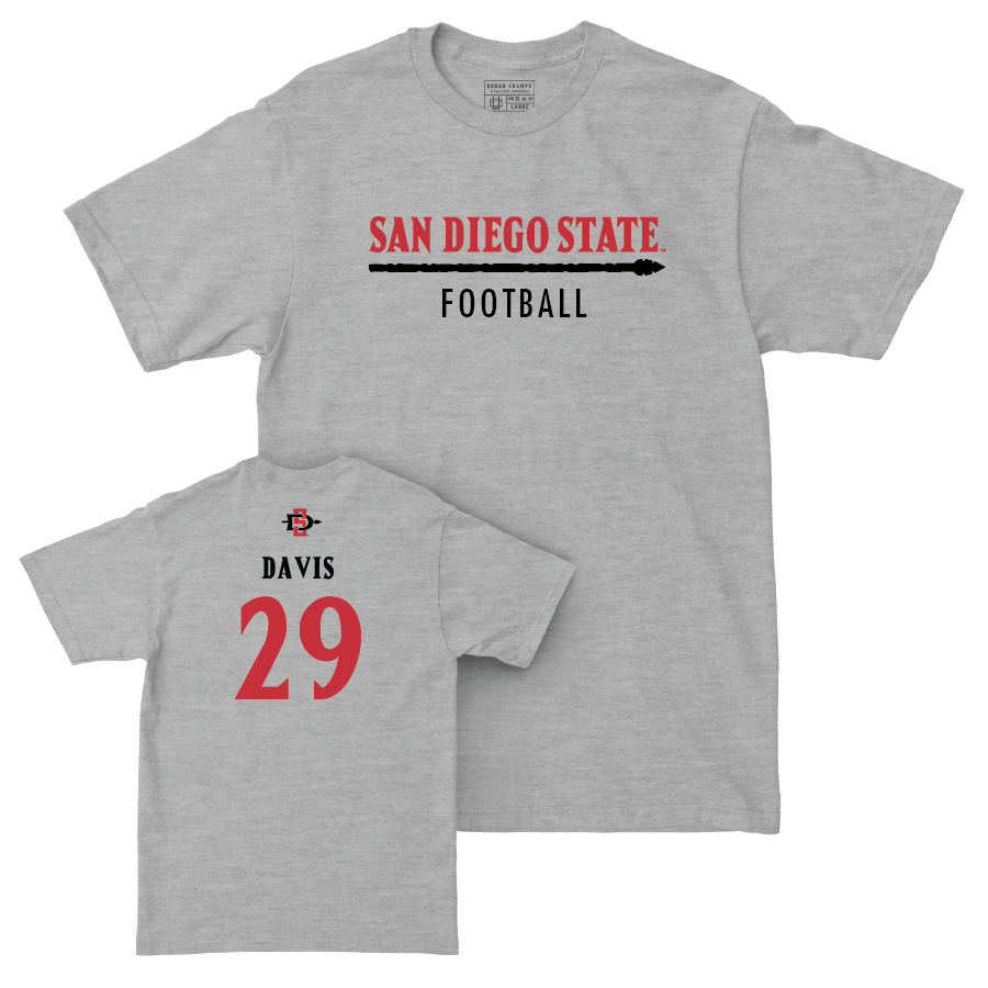 SDSU Football Sport Grey Classic Tee - Cam Davis | #29 Youth Small