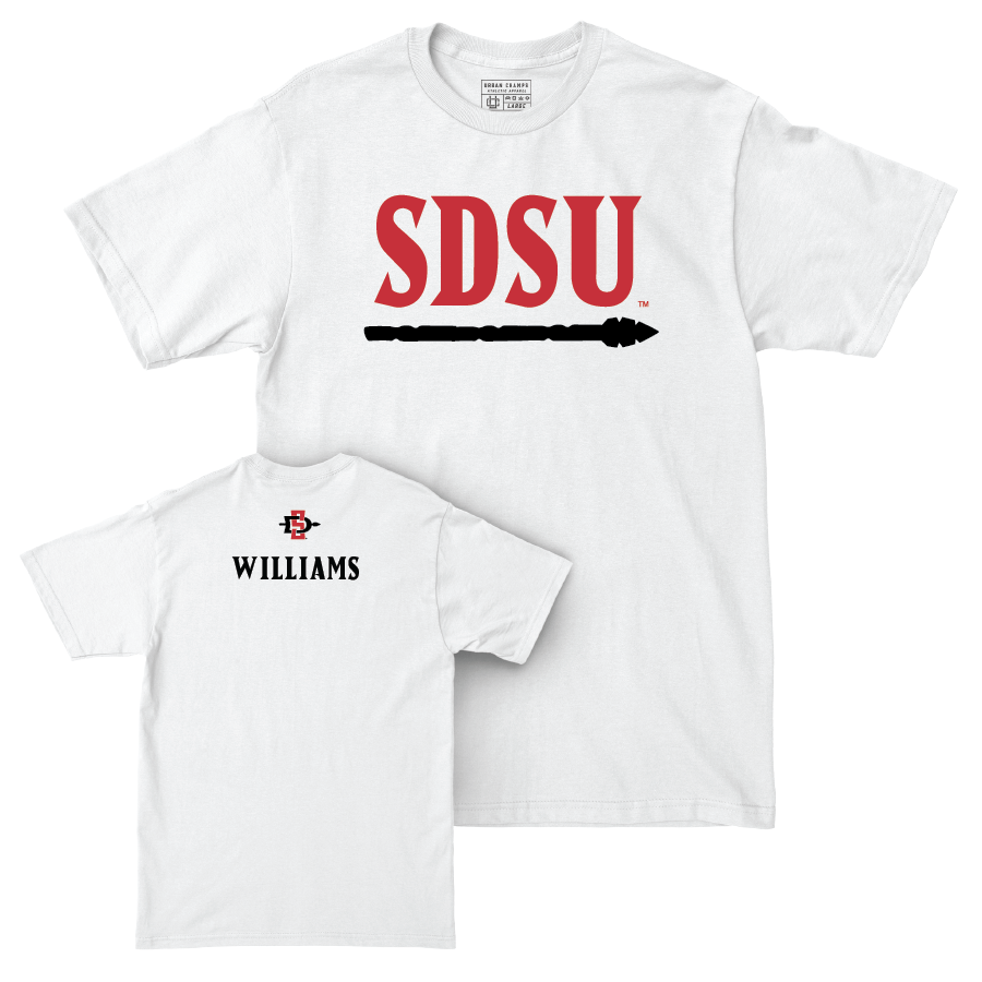 SDSU Swim & Dive White Staple Comfort Colors Tee - Christiana Williams | #- Youth Small