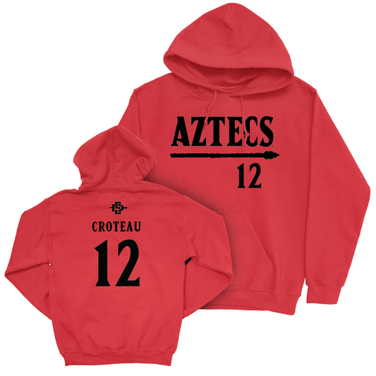 SDSU Women's Water Polo Red Staple Hoodie - Danni Croteau | #12 Youth Small