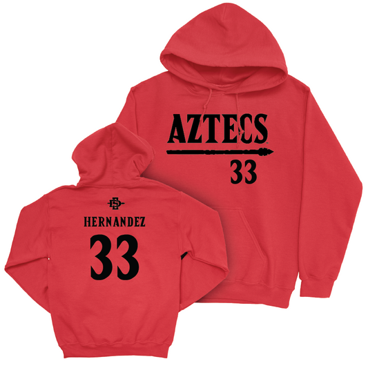 SDSU Softball Red Staple Hoodie - Dee Dee Hernandez | #33 Youth Small