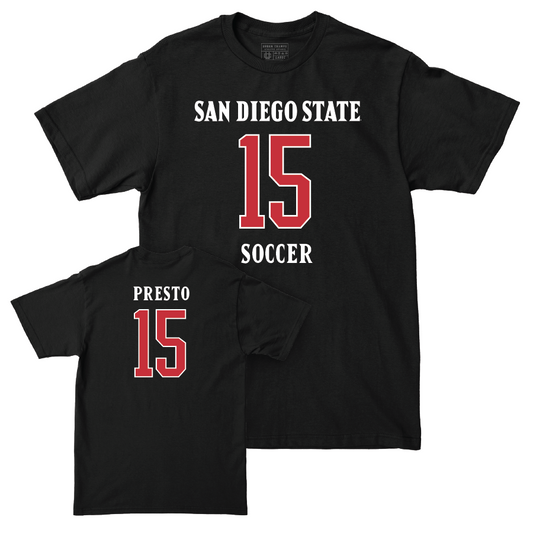 SDSU Men's Soccer Black Sideline Tee - Dylan Presto | #15 Youth Small