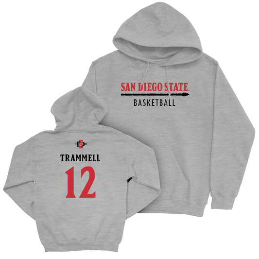 SDSU Men's Basketball Sport Grey Classic Hoodie - Darrion Trammell | #12 Youth Small