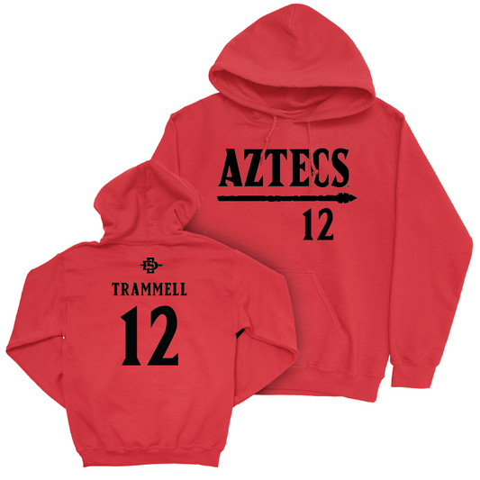 SDSU Men's Basketball Red Staple Hoodie - Darrion Trammell | #12 Youth Small