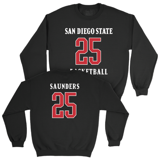 SDSU Men's Basketball Black Sideline Crew - Elijah Saunders | #25 Youth Small