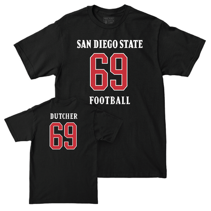 SDSU Football Black Sideline Tee - Gage Dutcher | #69 Youth Small