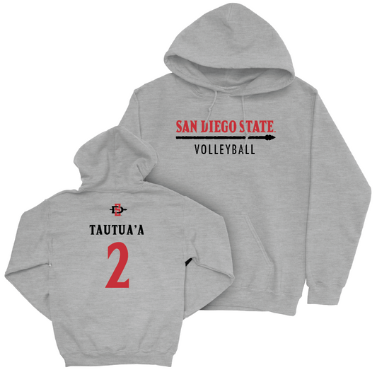 SDSU Volleyball Sport Grey Classic Hoodie - Heipua Tautua'a | #2 Youth Small