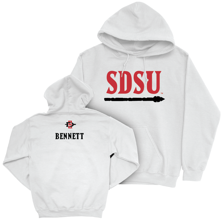 SDSU Track & Field White Staple Hoodie - Keira Bennett | # Youth Small