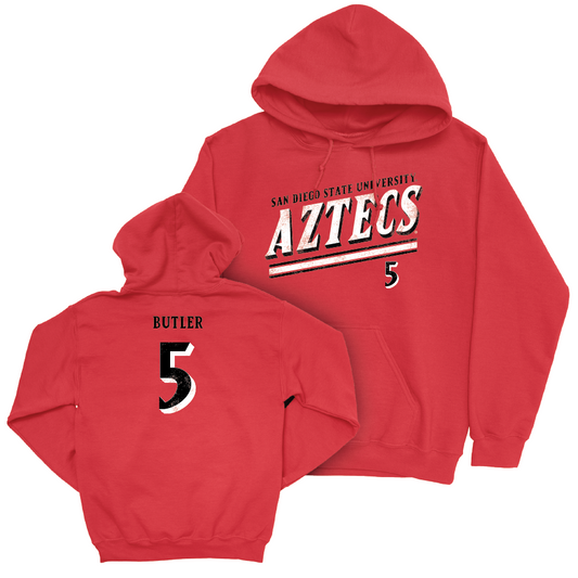 SDSU Men's Basketball Red Slant Hoodie - Lamont Butler | #5 Youth Small