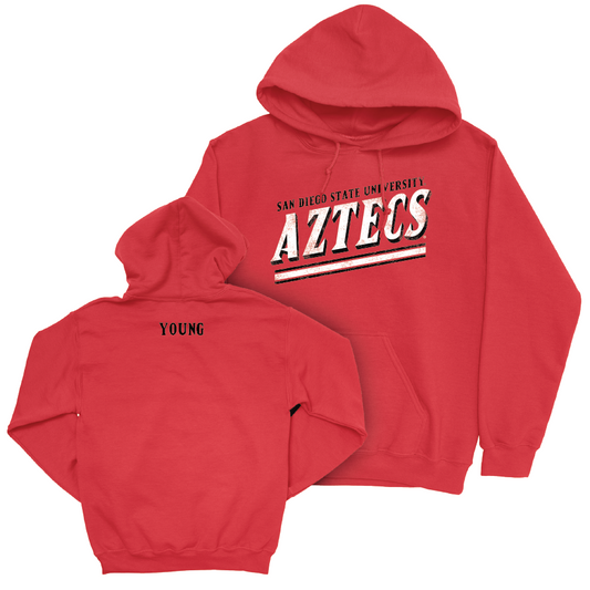 SDSU Track & Field Red Slant Hoodie - Xiamara Young | # Youth Small