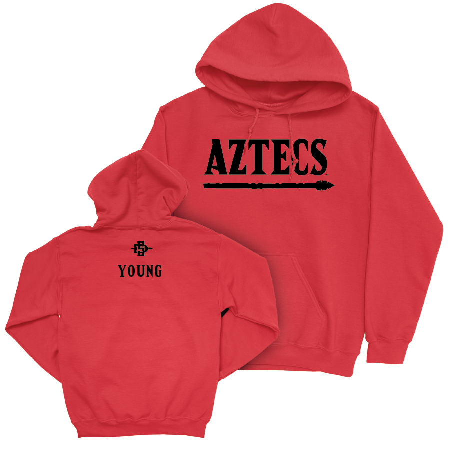 SDSU Track & Field Red Staple Hoodie - Xiamara Young | # Youth Small