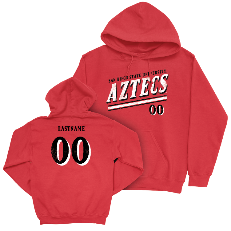 SDSU Football Red Slant Hoodie   - Ryan Weinberg