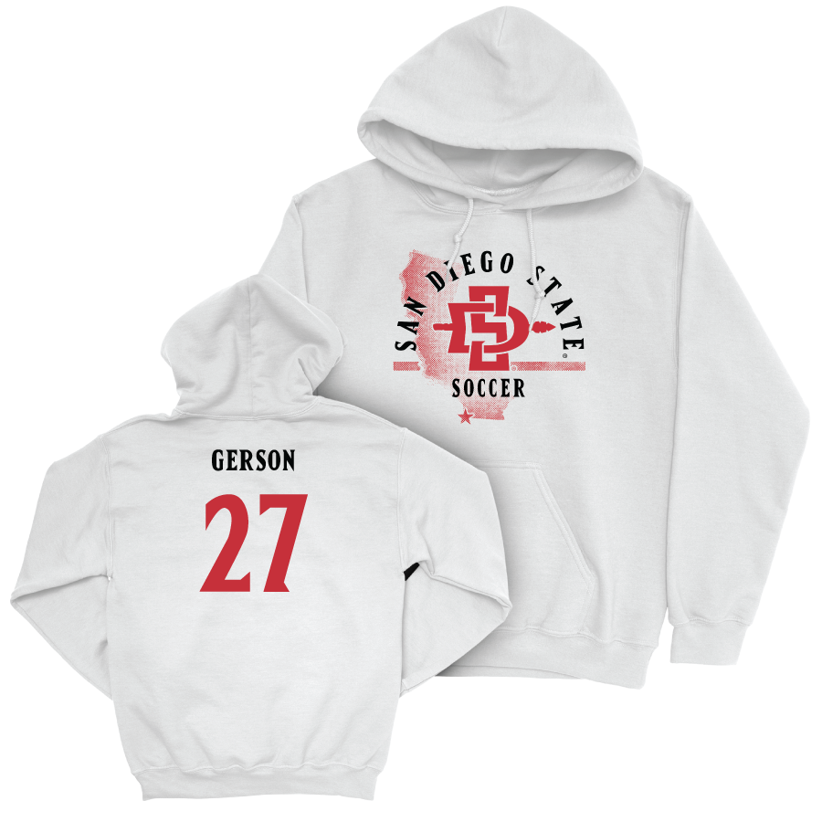 SDSU Women's Soccer White State Hoodie  - Charlie Gerson