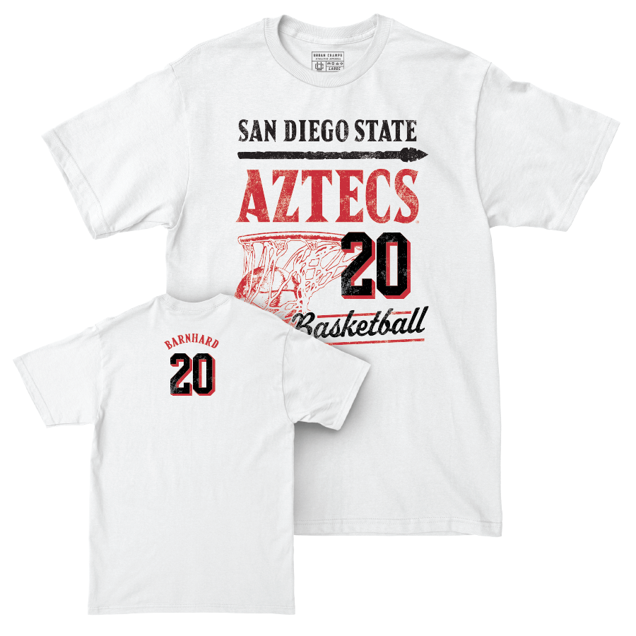 SDSU Women's Basketball White Hardwood Comfort Colors Tee  - Bailey Barnhard